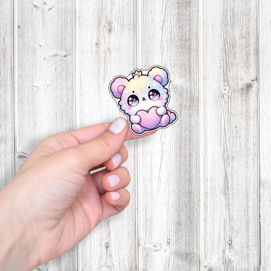 Kawaii Sparkle Bear Die Cut Sticker
