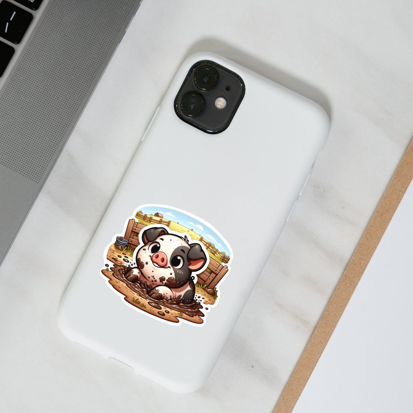 Mud & Snuggles Kawaii Pigs Die Cut Stickers