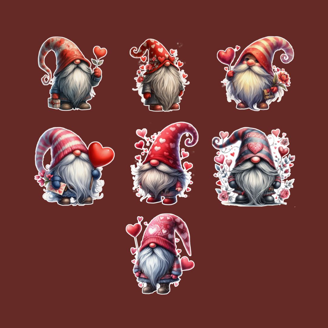 Gnome Sweethearts Die Cut Stickers