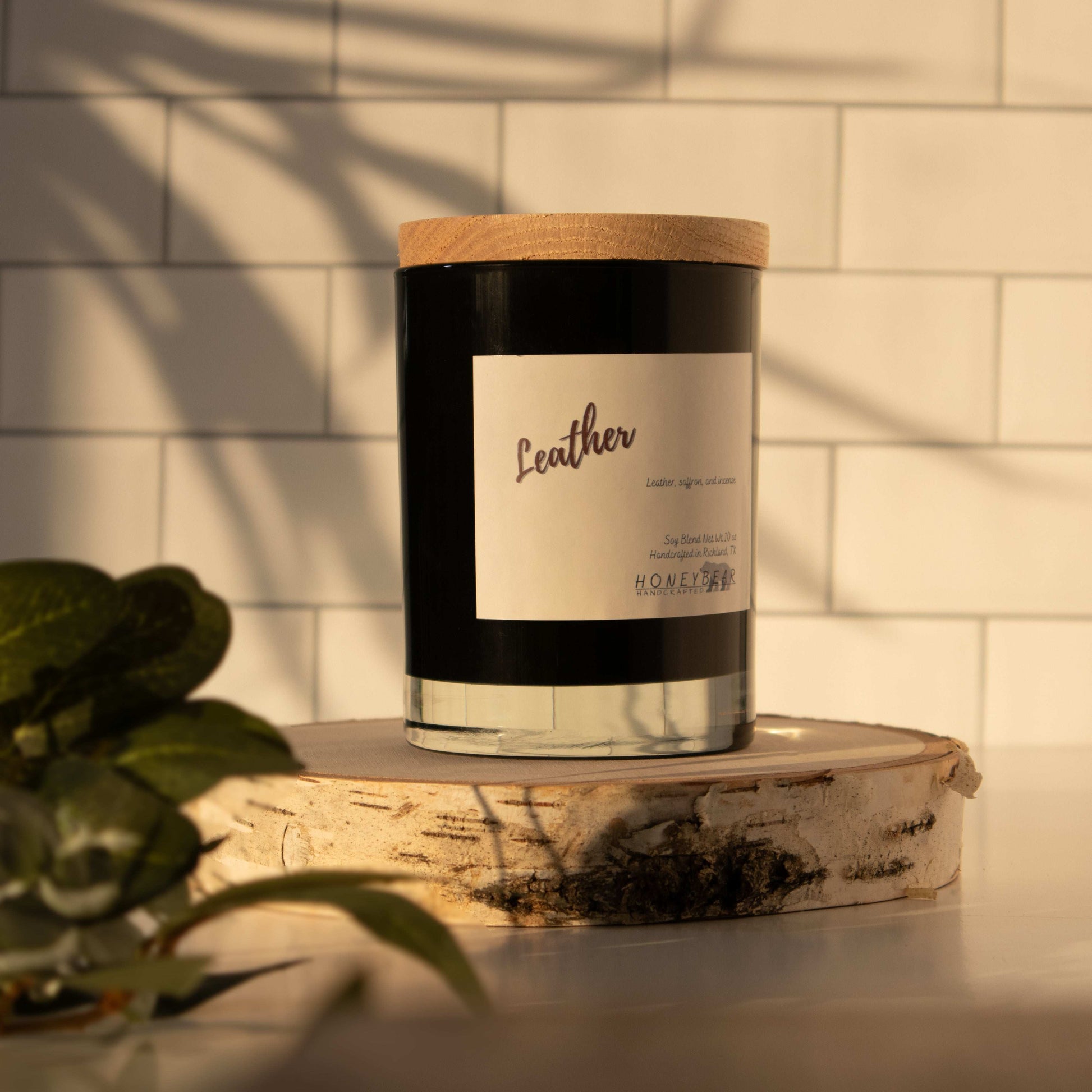 Leather Candle | Wood Wick
