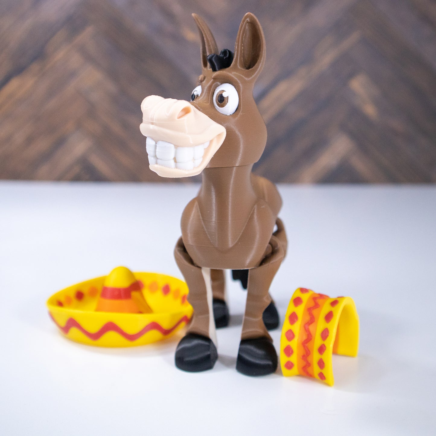 Fiesta Flair: Donkey with Sombrero and Saddle