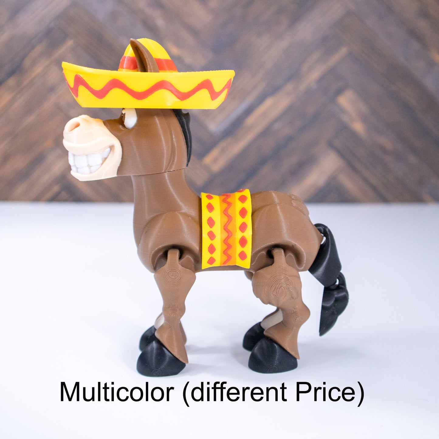 Fiesta Flair: Donkey with Sombrero and Saddle