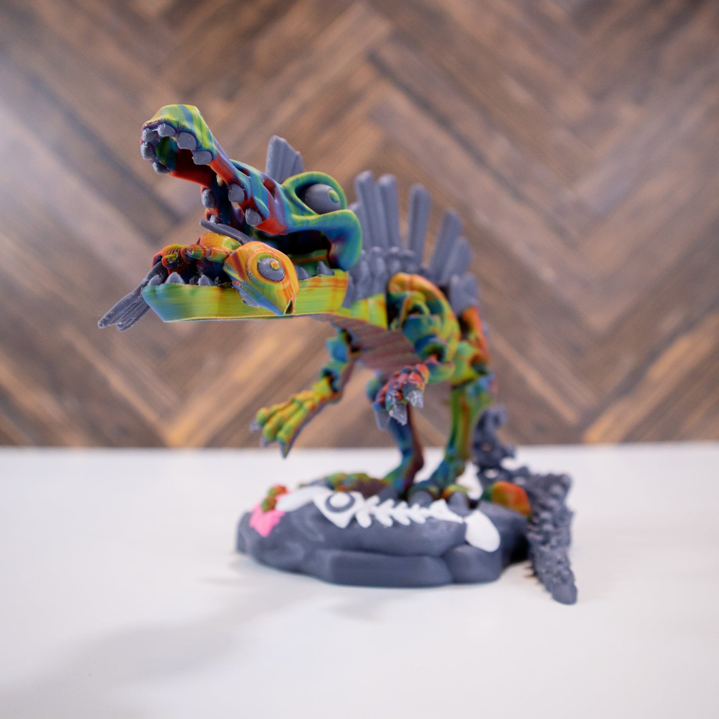 Epic Spinosaurus with Fish and Detailed Stand