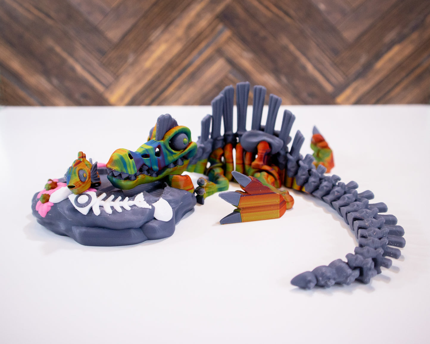 Epic Spinosaurus with Fish and Detailed Stand