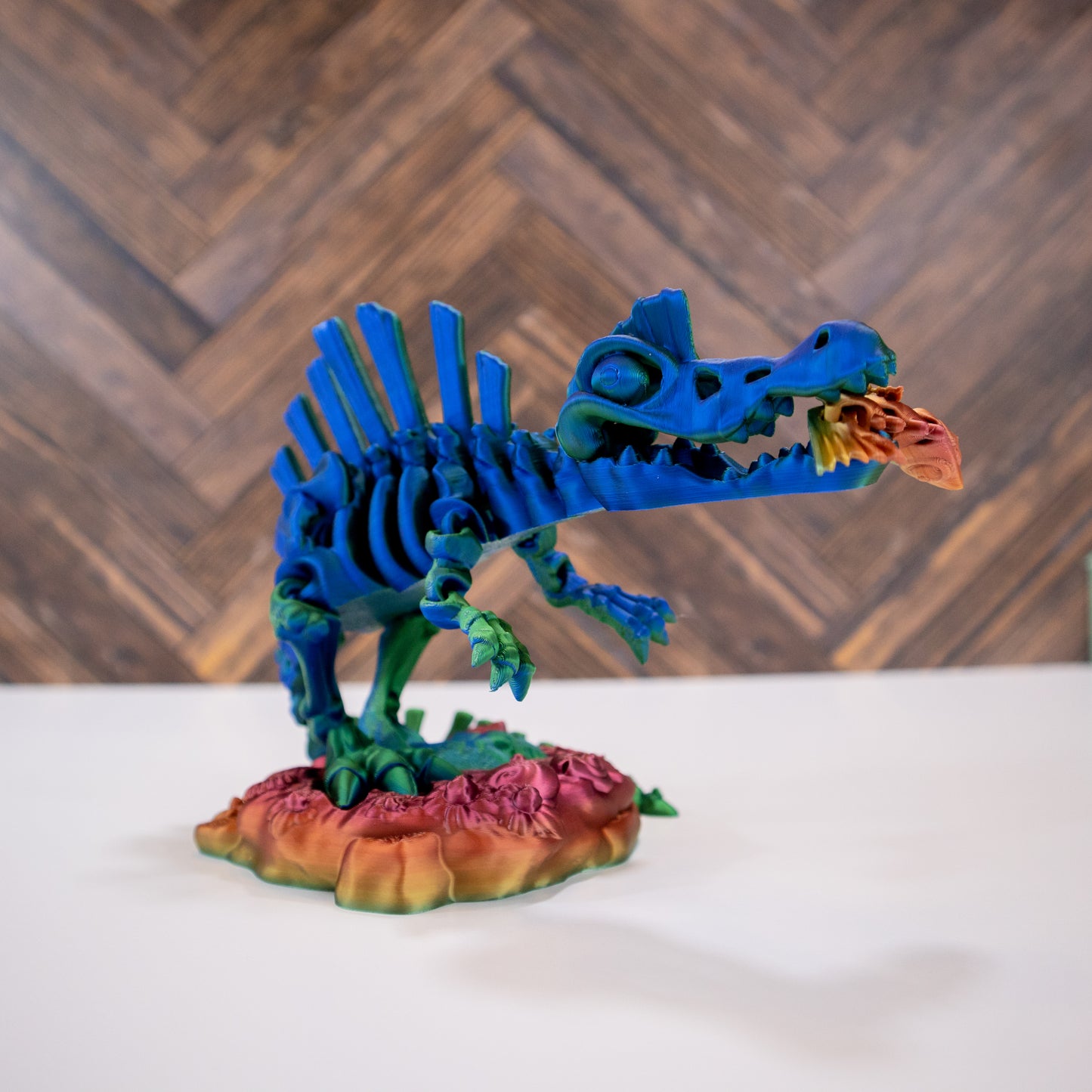 Epic Spinosaurus with Fish and Detailed Stand