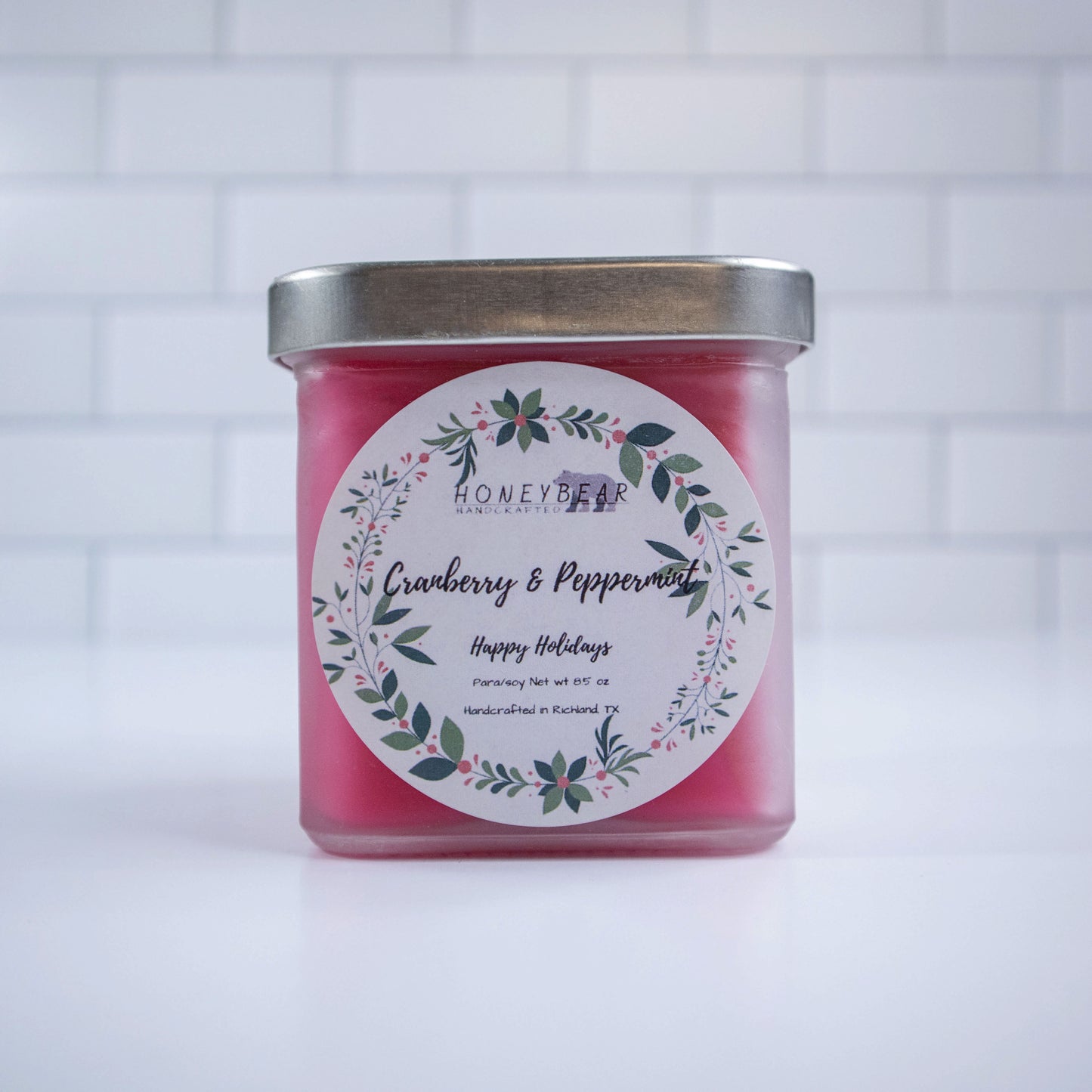 Cranberry & Peppermint Candle | Wood Wick