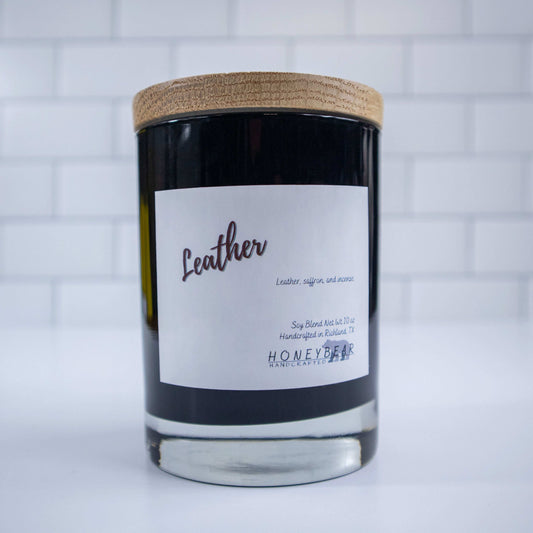 Leather Candle | Wood Wick