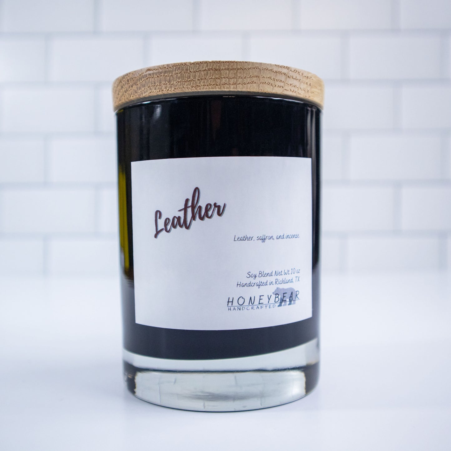 Leather Candle | Wood Wick