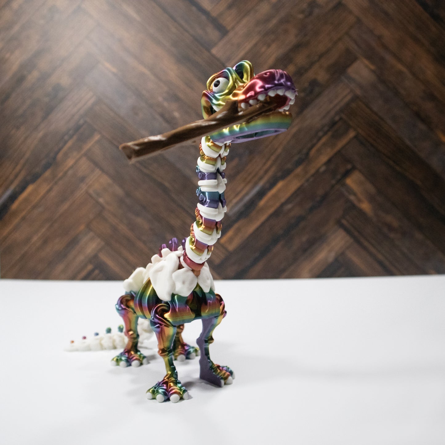 Bruno the Gentle Giant – 3D Printed Articulating Brontosaurus with Stand & Branch