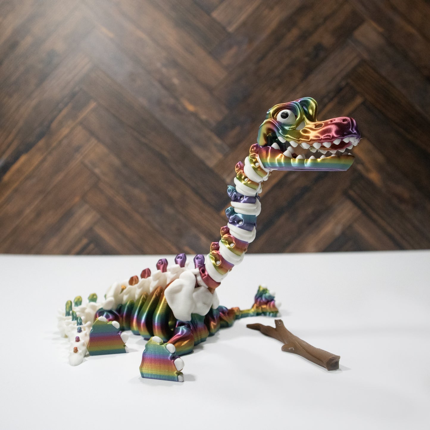 Bruno the Gentle Giant – 3D Printed Articulating Brontosaurus with Stand & Branch