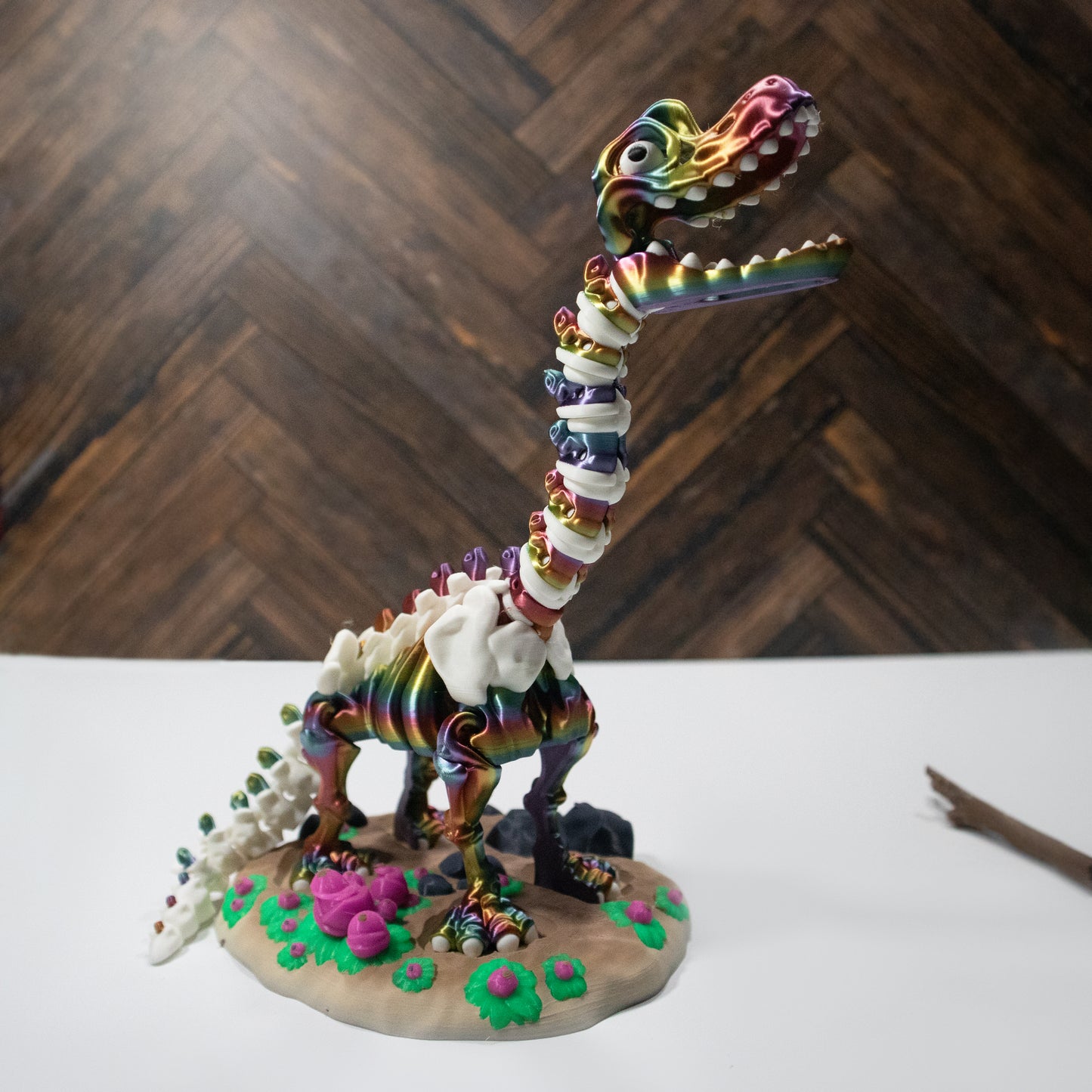 Bruno the Gentle Giant – 3D Printed Articulating Brontosaurus with Stand & Branch