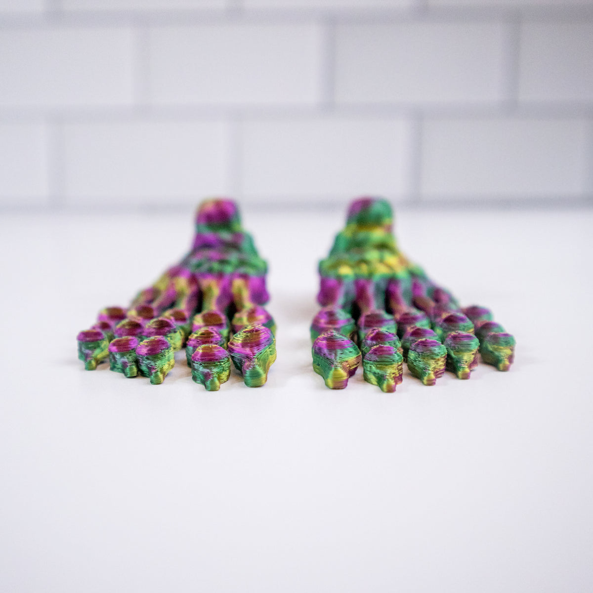 Feet Keychains Fleet Feet: Articulating Foot Keychain – Honeybear Handcrafted