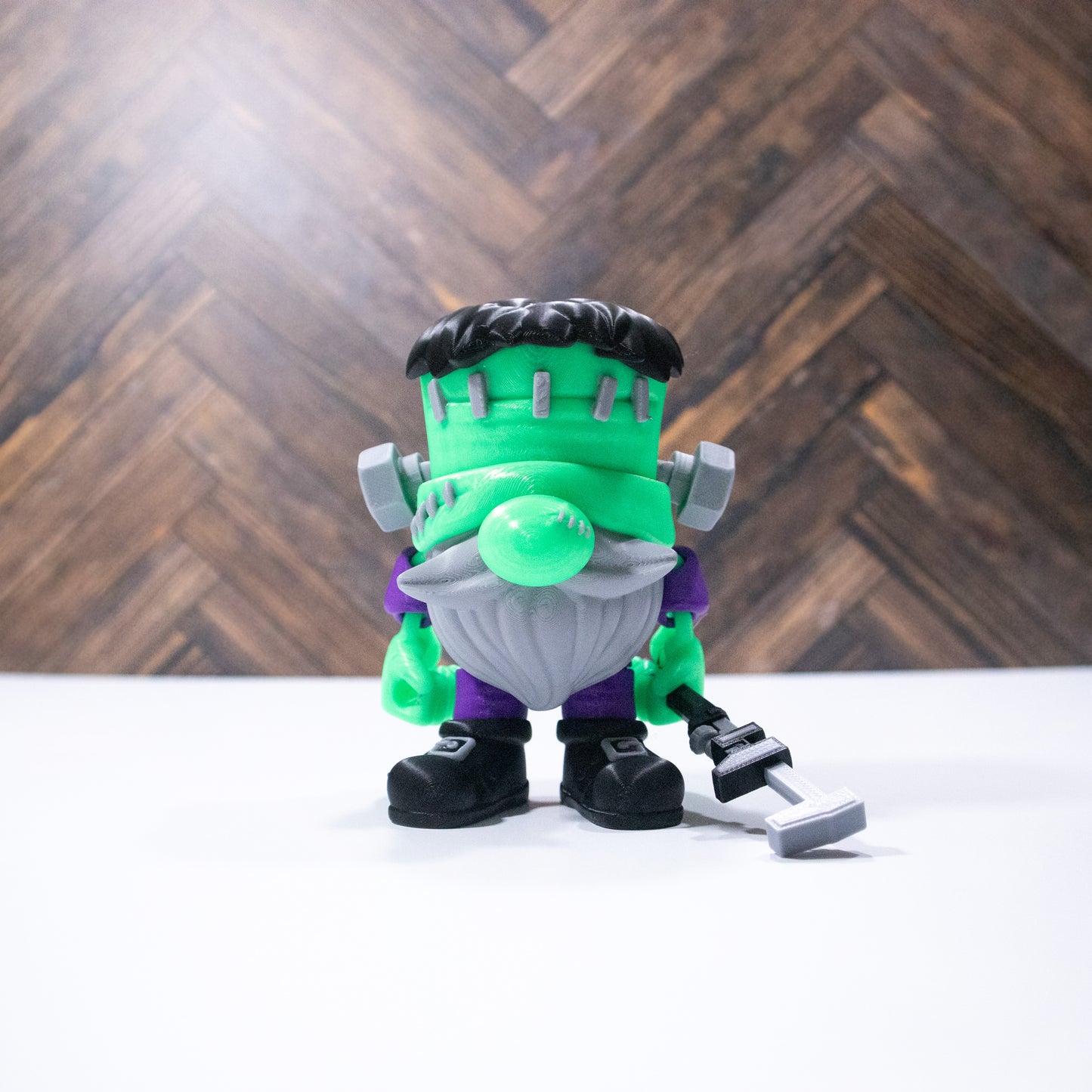 Frankie the Gnome – 3D Printed Articulating Frankenstein Gnome with Wrench
