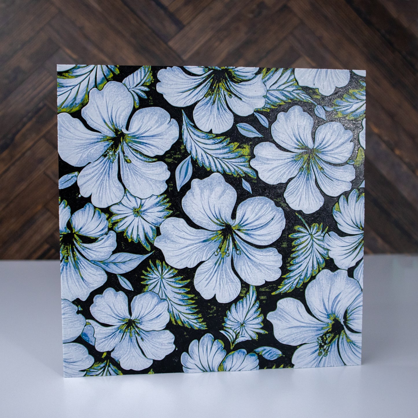 Elegant Floral Accent: Seamless 3D Wall Art Tile