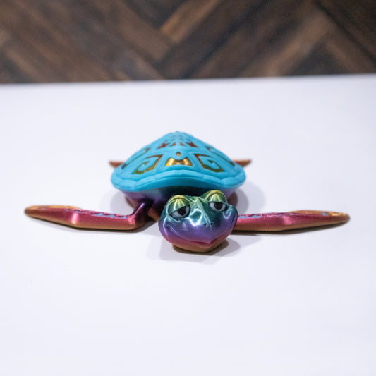Tattooed Sea Turtle – Fully Articulating 3D Printed Figurine