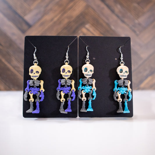 Dangling Bones: 3D-Printed Skeleton Earrings with Articulating Limbs