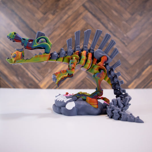 Epic Spinosaurus with Fish and Detailed Stand