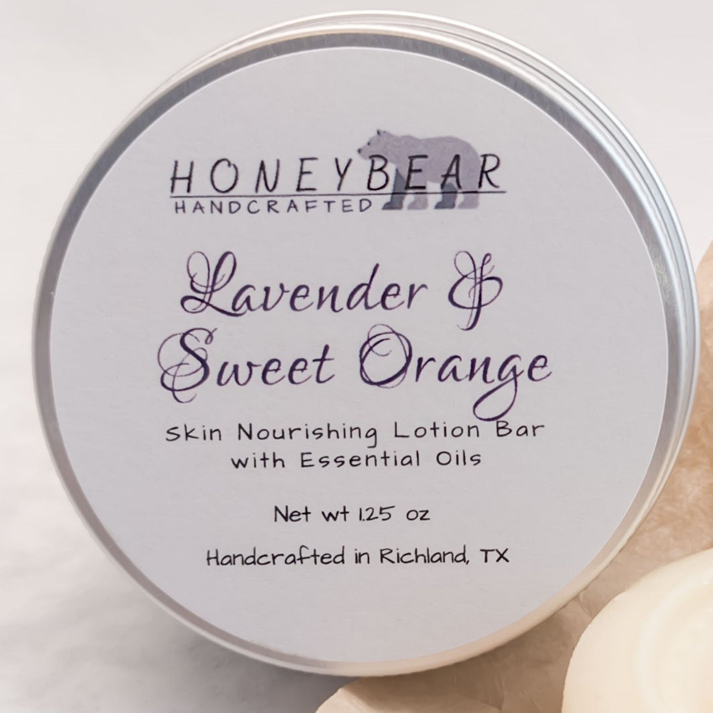 Lavender & Sweet Orange Lotion Bar with pure Essential Oils